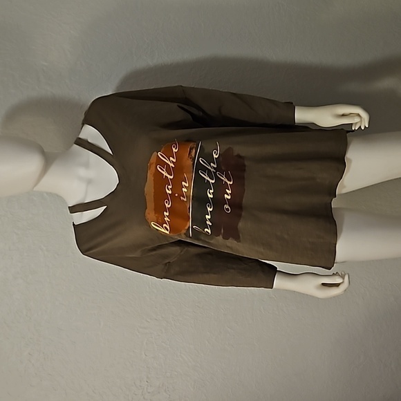 CATO ACTIVE Breathe in Breathe Out Long Sleeve Oversized Yoga T-shirt - Picture 3 of 8